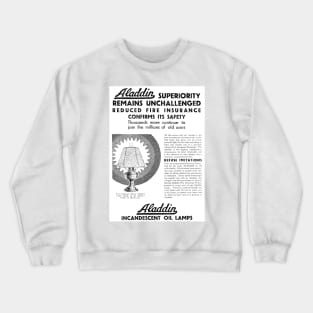 Aladdin Industries Ltd. - Incandescent Oil Lamps - 1931 Vintage Advert Crewneck Sweatshirt